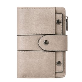 CLUCI Small Wallet for Women Leather Bifold Multi Mini Card Holder Organizer designer Ladies Zipper Coin with Removable ID Window