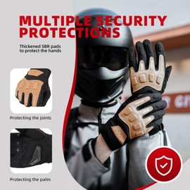 ROCKBROS Mens Cycling Gloves, Touchscreen Full Finger Gloves Running Gloves MTB Shock-Absorbing Non-Slip Winter Autumn Outdoor Cycling Climbing Hiking Gloves, S-XXL