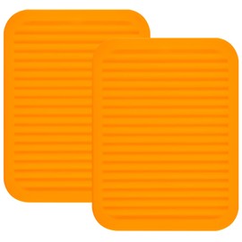 Smithcraft Silicone Trivets Mats for Hot Dishes and Hot Pots, Hot Pads for Countertops, Tables, Pot Holders, Spoon Rest Small Drying Mats Set of 2 Color Orange