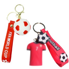 HQRKOTM 2 Pieces Football Keychains, Football Key Ring No.7 Football Birthday Gadget for Kids, Memory Gift for Football Fans, Family and Friends, a