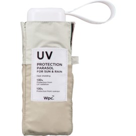 [2023] Wpc. Parasol Shading Tiny Beige Folding Umbrella, 18.5 inches (47 cm), Women's, For Rain or Shine, Light Shade, UV Protection, 100% Compact, Small, Slim, Square Type, Easy to Store in Bag, Rich Colors, Bicolor Elegant, Adult, Cute, Commute, School