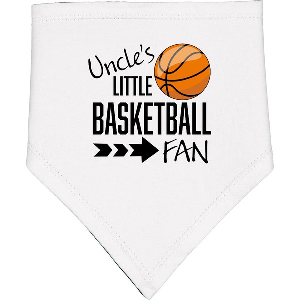 inktastic Uncle's Little Basketball Fan Baby Bandana Bib White and