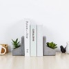 MyGift Sujetalibros en Forma de L de hormigón con Plantas