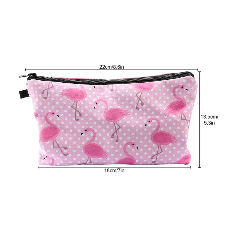 Lotsdonxia Waterproof Cosmetic Bag for Travel – Cute Flamingo Design