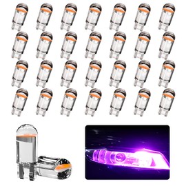 Hbxdeco 30PCS 194 Car LED Light Bulbs, T10 Interior Lights Bulb Replacement, Error Free 168 2825 W5W Wedge COB LED Bulbs, Universal for Car Dome Map Door Courtesy License Plate Light (Pink)