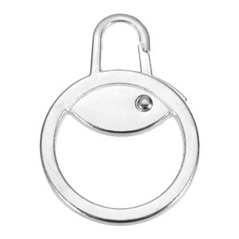 MECCANIXITY Metal Zipper Pull Charm 1 Pcs Detachable Round Zipper Pull Replacement Slider Extender Repair Kits for Coats Jackets Pants Luggage Suitcase Purse Fasteners, Silver Tone