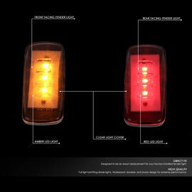 4Pcs Clear Lens Dually Bed Side Fender LED Marker Cab Light Compatible with Ram Truck 3500 10-17