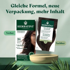 Herbatint Permanent Hair Dye Gel 3N Dark Chestnut Brown - 170 ml I No Ammonia, 100% Grey Hair Coverage I Tested for Sensitive Skin with 8 Plant Extracts