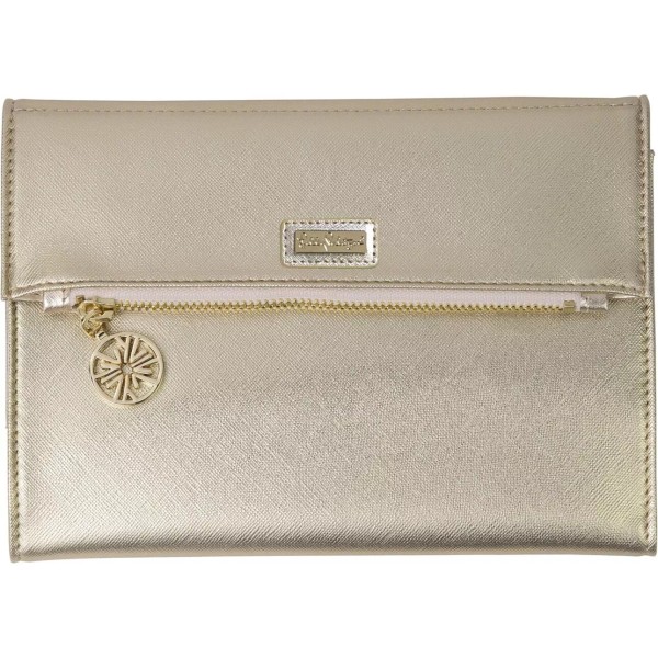 Lilly Pulitzer Gold Notepad Folio Leatherette Travel Wallet Swizzle Out