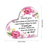 Rumyve Acrylic Heart Shaped Desktop Plaque - Transparent Crystal Thank