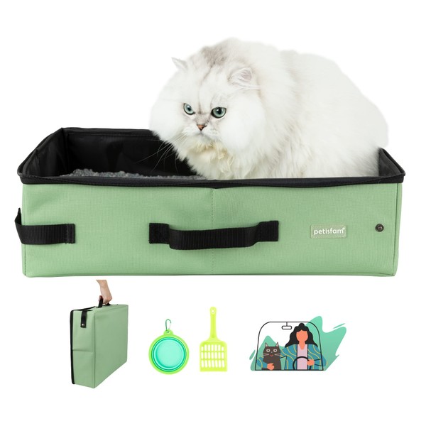 Portable Cat Litter Box with Zipped Top for Easy Travel
