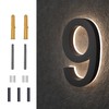 MIDIT 5 Inch Backlit LED House Numbers, Waterproof Stainless Steel,