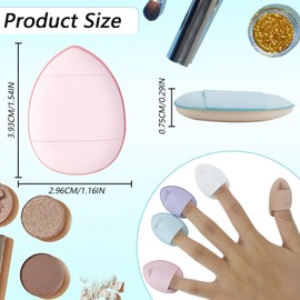 75 PCS Finger Puff, Mini Makeup Finger Powder Puff, Soft Beauty Makeup Tools, Setting Sponge Finger Puff, for Face Powder, Under Eye Setting, Concealer, Repair Cream, Cosmetic Tool (5 Colors)