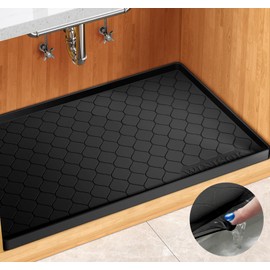 Winisok Waterproof Under Sink Mat -22” x 19” Cabinet Liner for Kitchen & Bathroom, Shelf Protector Silicone Under Sink Tray, Kitchen Cabinet Organizers and Storage Sink Drip Tray