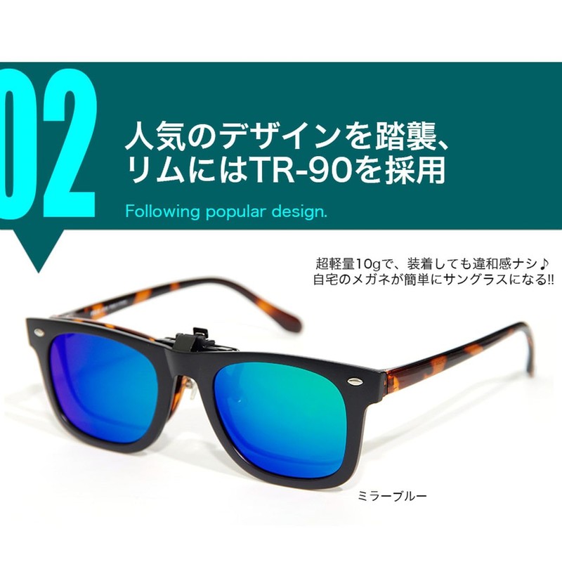 Grandios GD-CLGL Clip-on Sunglasses, Polarized Men's, Ultra Lightweight, Flip-up from