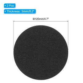 PATIKIL 4.7" Diameter Adhesive Non-Slip Backed Felt, 2 Pcs 5mm Thickness Round Lamp Base Anti-Slip Mat Anti-Scratch Pad for Lamp Bases, Black