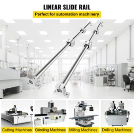 VEVOR Linear Rail Slide SFC20-1000mm 2 PCS 39.4 in/1000mm SFC20 Guide Rails 4 PCS SC20 Slide Blocks 4 PCS Rail Supports Linear Rails and Bearings Kit for Automated Machines CNC DIY Project