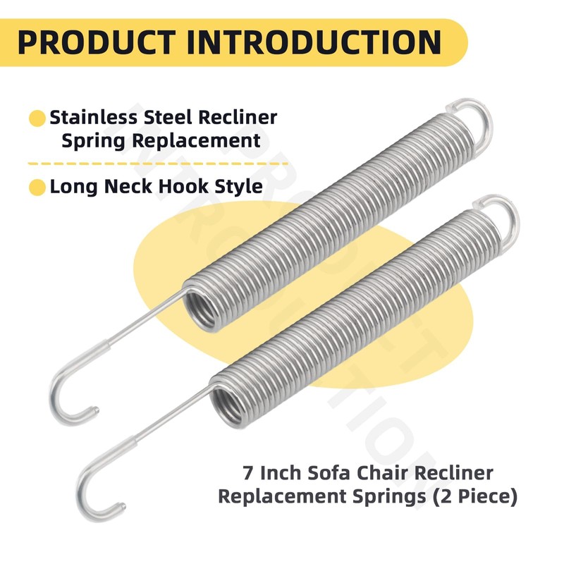 Dewuyanse 7 Inch Recliner Springs Replacement, Stainless Steel, Couch Spring