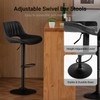 Whiterye Black Bar Stools Set of 2, Adjustable Faux Leather
