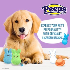Peeps for Pets Mini Plush Bunny Dog Toys, 2 Piece Assorted Colors | 4 Inch Small Fabric Plush Dog Toys with Squeaker | 2 Pack Squeaky Dog Toys from Peeps, Plush Dog Toys, Squeaky Dog Toys