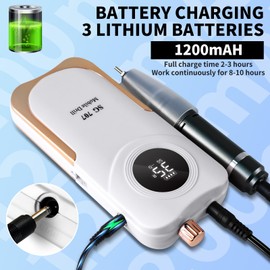 Portable Nail Drill Cordless,35000 RPM Electric Nail File with Holder,Rechargeable Nail Drill E Filer for Nails,Electric Nail Buffer Nail Filer Electric Tool for Women (White)