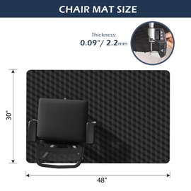 SALLOUS Chair Mat for Carpet, 30" x 48" Office Chair Mat for Carpeted Floors, Heavy Duty Vinyl Floor Mat with Grips, Non-Slip Carpeted Floor Protector Computer Desk Mat for Home Office (Black)