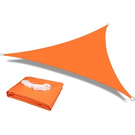 Heyomart Triangular Sun Sail, Waterproof, Sun Protection, Includes Mounting Ropes, PES (Polyester), with UV Protection, for Garden, Patio, Camping, 2 x 2 x 2 m, Orange
