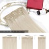 Moresoo Clip in Hair Extensions Human Hair Blonde Clip in