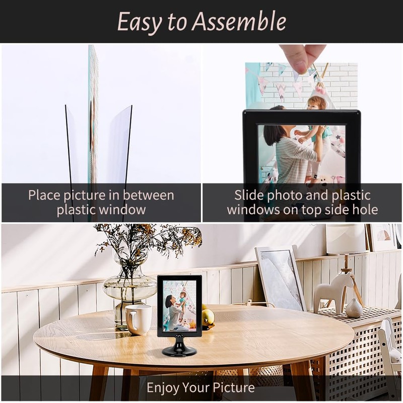 Double Sided Standing Picture Frames, 4x6 Inch 2 Sided Pedestal