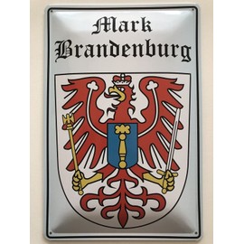 Tin Sign 20 x 30 cm Curved Mark Brandenburg Crest Decorative Gift Sign