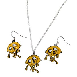 TCB Creations Adventure Cartoon Time Jake The Dog Character Charm Pendant Necklace and Earrings