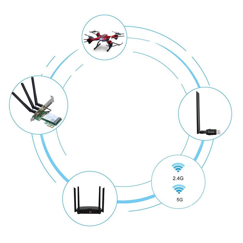 3PCS Dual-Band Router 5dBi 2.4G/5G Antenna High Gain SMA Antenna