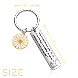 OWHOMS Butterfly Inspirational Keychain - Motivational, Uplifting Keychain for Women - Butterfly Charm Gifts