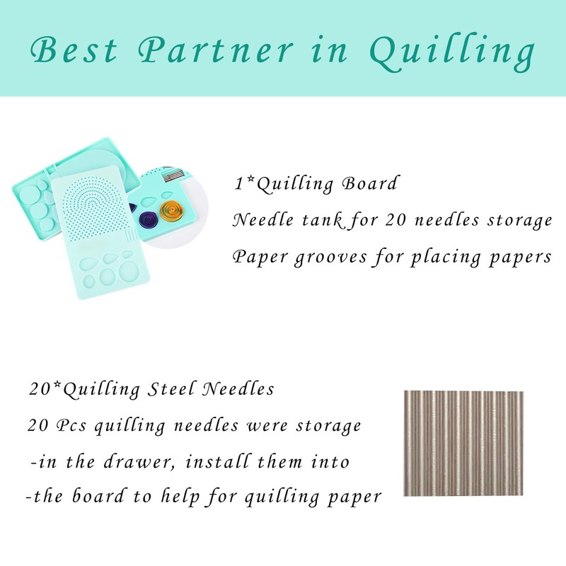WLICCHS Paper Quilling Kits Quilling Tool Quil Board with Pins
