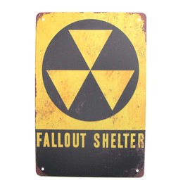 Treasure Gurus Vintage Fallout Shelter Metal Sign Retro Wall Art Tin Garage Man Cave Plaque Bar Pub Decor