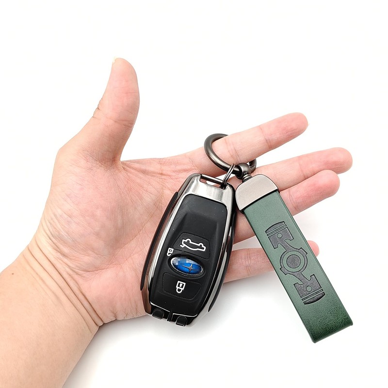 TulinTulin Leather Boxer Engine Keychain Green For Subaru