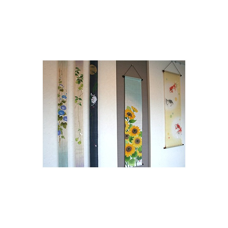 Thin Tapestry Sky Blue Morning Glory Summer Hand Painted Tapestry,