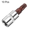 sourcing map 10pcs T30 Torx Bit Socket 1/4" Square Drive