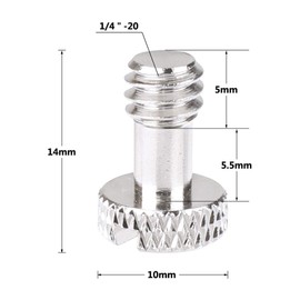 CAMVATE 1/4"-20 Slotted Screw for Quick Release Plate (2 Piece)