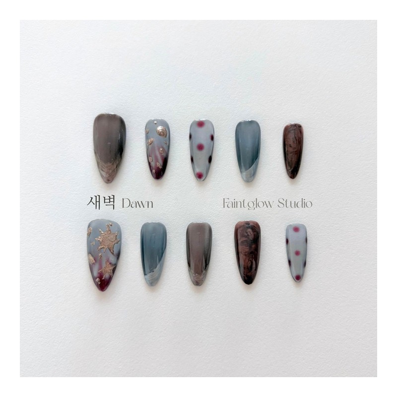 [Dawn] Handmade nail tips - Oval / [새벽 Dawn] 수제네일팁