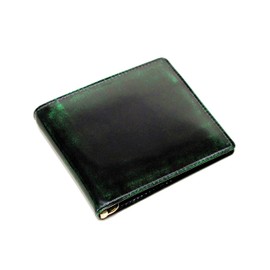 PERLY PC-11 CLASSIC Money Clip, Cowhide Leather Kip, Georgia Green, Gradient, Made in Japan, green