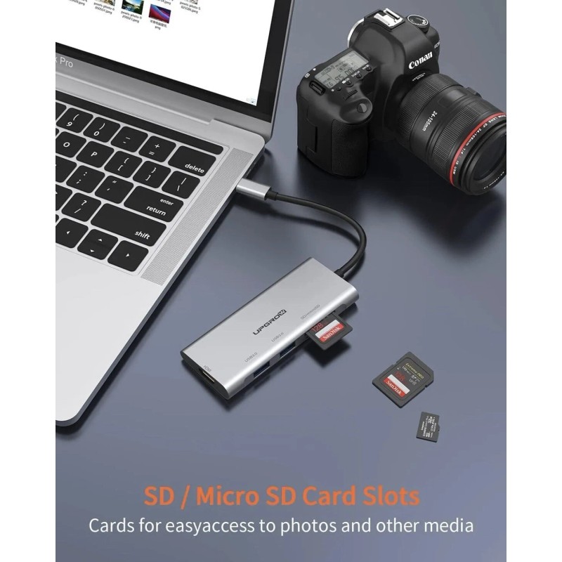 Upgrow 5in1 USB C Hub Adapter w HDMI, SD, Micro