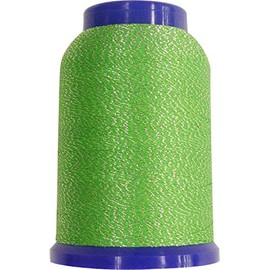 Fujix Wooly Rock Lame Sewing Thread [For Rock Sewing Machines] 0.9 oz (25 g) col.512 Green x Silver