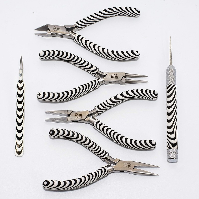 The Beadsmith Zebra Print Tool Kit – 6 Pieces: Chain,