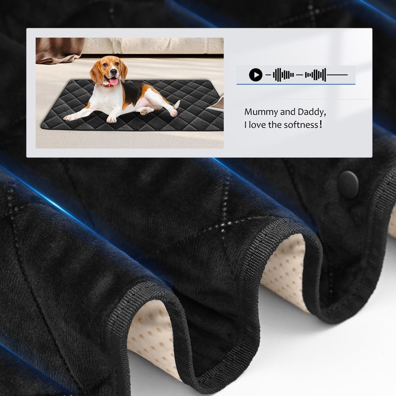 ROUWINNE Back Seat Extender for Dogs-with Removable Soft Blankets, Hard