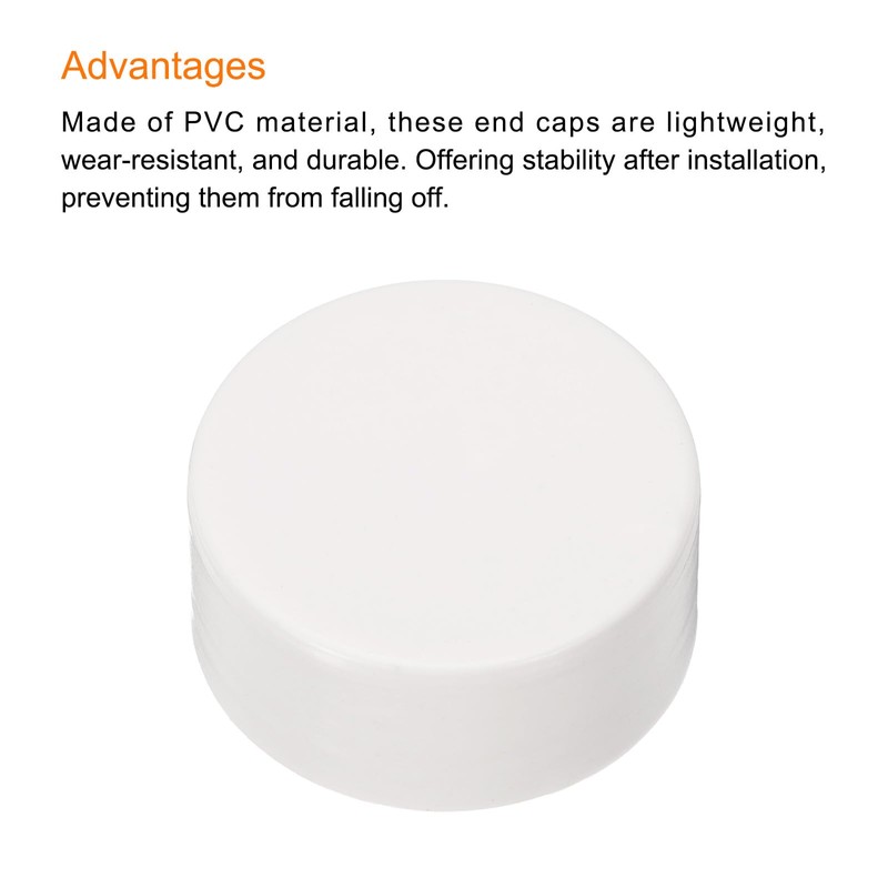 sourcing map PVC Tube Covers End Caps Pipe Inner PVC