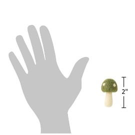 The Bridge Collection Little Felt Mushroom Ornaments - Set of 3 Wool Toadstool Christmas Ornaments - Grey, Green, & Red Mushrooms