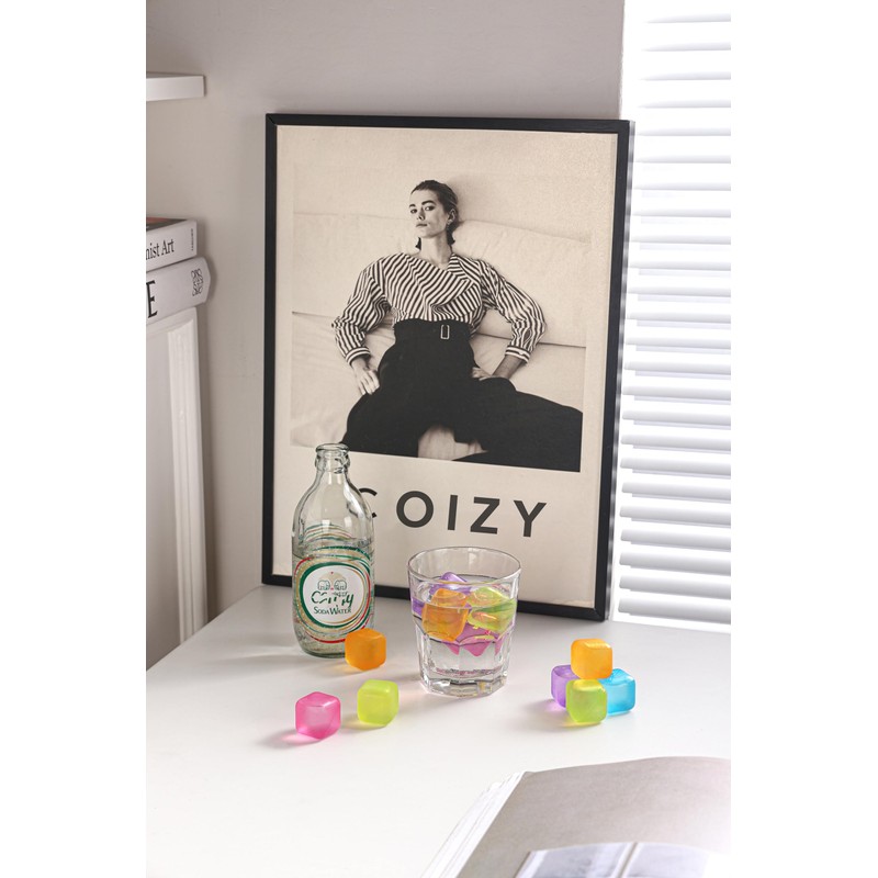 COIZYZZL Reusable Ice Cubes - Quick Freeze Clear Plastic Square