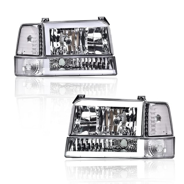 PIT66 LED Headlight Assembly w/Corner Signal Bumper Lamps, Compatible with