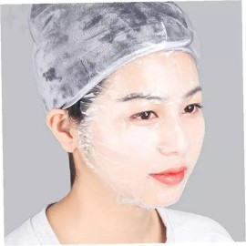 홈케어 피부관리 얼굴덮개 수분증발방지 팩시트 위생커버 일회용 투명필름 미용실 Home Care Facial Skin Care Moisture Retaining Face Mask Sheet Hygiene Cover Disposable Transparent Film Beauty Salon [100 sheet vinyl mask pack]